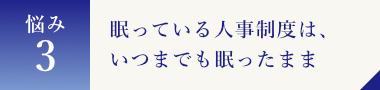 眠っている人事制度は、いつまでも眠ったまま